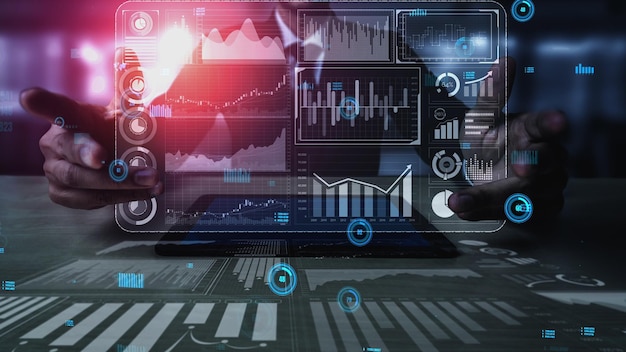 Tecnología de Big Data para Business Finance conceptual.