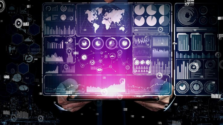Foto tecnología de big data para business finance conceptual