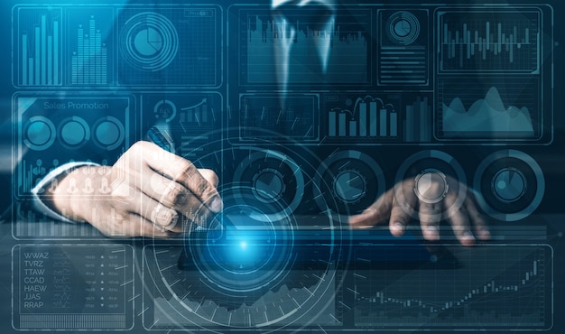 Tecnología de Big Data para el concepto de finanzas empresariales.