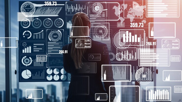 Foto tecnología de big data para las finanzas empresariales conceptual.
