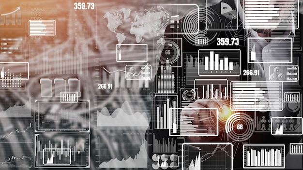 Tecnología de Big Data para las finanzas empresariales conceptual.