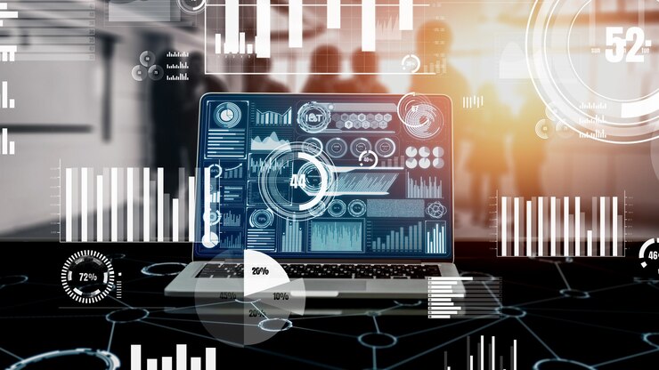 Foto tecnología de big data para las finanzas empresariales conceptual.