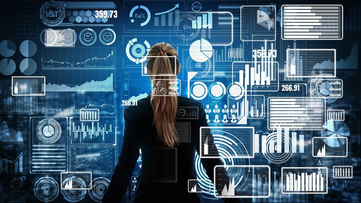 Foto tecnología de big data para las finanzas empresariales conceptual.