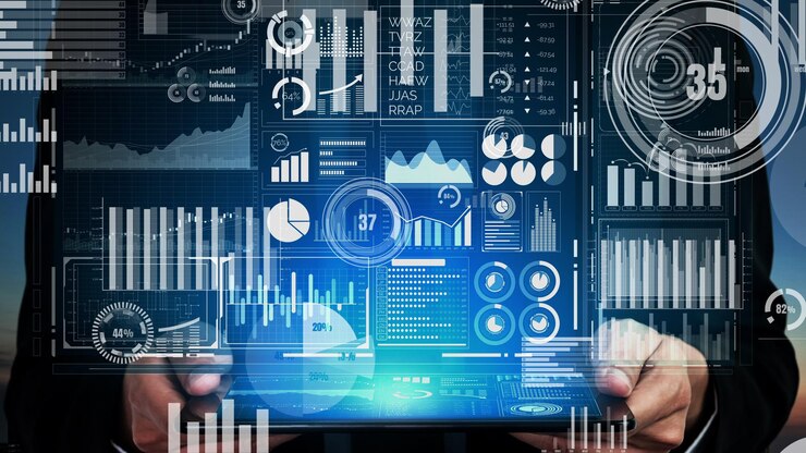 Foto tecnología de big data para las finanzas empresariales conceptual.