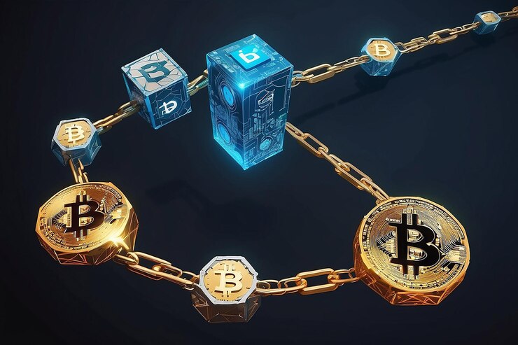 Foto tecnología de blockchain de baja poli seguridad de criptomonedas para pagos en línea diseño de estilo poligonal