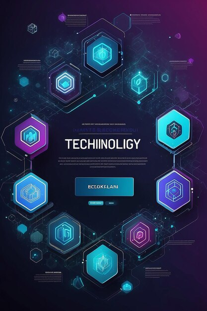 tecnologia blockchain com ícones como blockchain funciona fundo hexágono abstrato