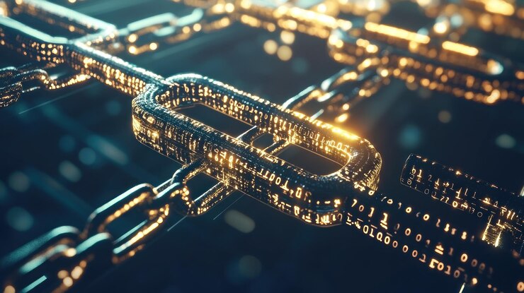 Foto tecnología blockchain red digital segura