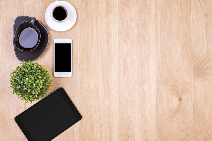 Foto tecnología y café