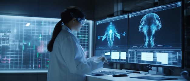 tecnología de ciencia digital en el uso médico futurista tecnología médica robótica e innovadora