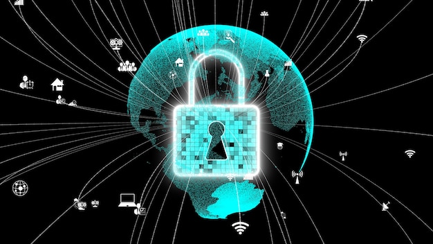 Foto tecnología de cifrado de seguridad cibernética visionaria para proteger la privacidad de los datos