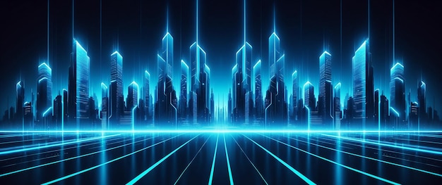 Tecnología de la ciudad del futuro Arquitectura Tecnología Elementos de luz Ilustración Fondos