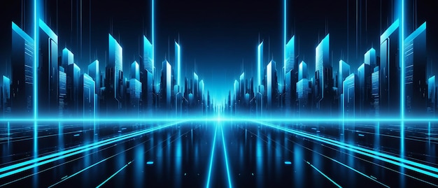 Tecnología de la ciudad del futuro Arquitectura Tecnología Elementos de luz Ilustración Fondos