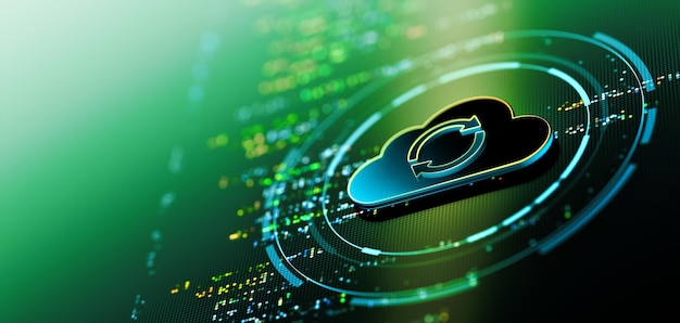 Tecnología de computación en nube almacenamiento de datos digitales y concepto de red