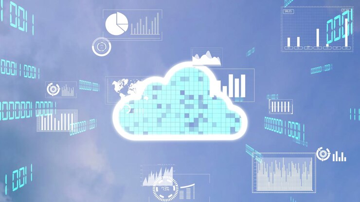 Foto tecnología de computación en la nube y almacenamiento de datos en línea para compartir datos de alteración