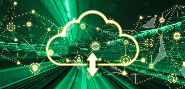 Tecnología de computación en la nube y almacenamiento de datos en línea para compartir datos a nivel mundial