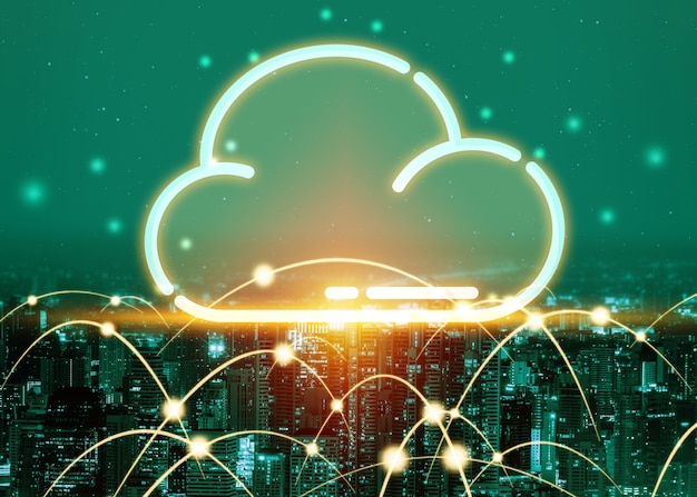 Tecnología de computación en la nube y almacenamiento de datos en línea para compartir datos a nivel mundial