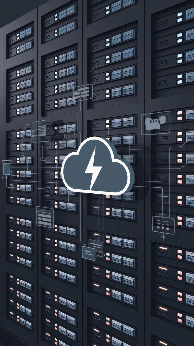 Foto tecnología de computación en nube y almacenamiento de datos en línea para el concepto de red empresarial