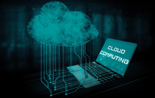 Foto tecnología de computación en nube y almacenamiento de datos en línea para redes empresariales