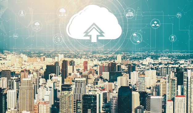 Tecnología de computación en nube y almacenamiento de datos en línea para redes empresariales