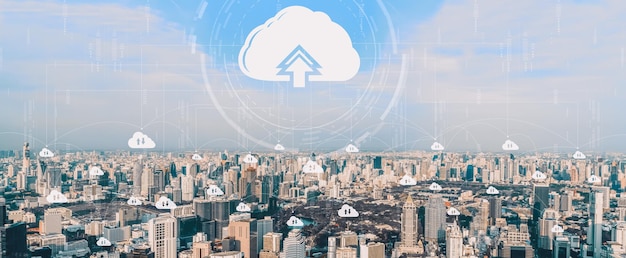 Tecnología de computación en nube y almacenamiento de datos en línea para redes empresariales