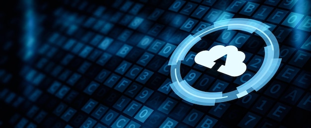 Tecnología de computación en la nube concepto de red de almacenamiento en Internet
