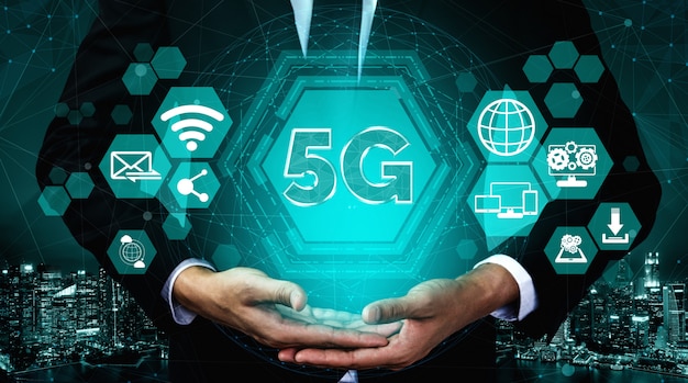 Tecnología de comunicación 5g de red de internet