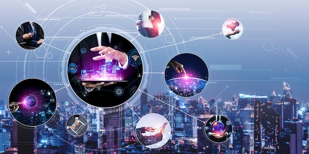 Tecnología de comunicación conexión inteligente y tecnología de red de personas vexel