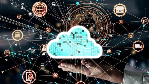 Tecnología conceptual de computación en nube y almacenamiento de datos para la innovación futura