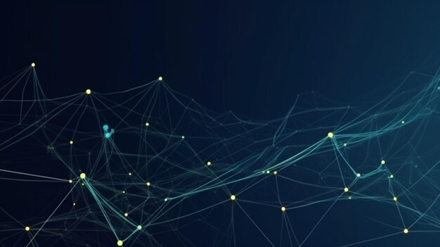 Tecnología de conexión de ciencia de red abstracta moderna punto premium de línea dorada y diseño gráfico en la red de fondo azul del futuro de alta tecnología
