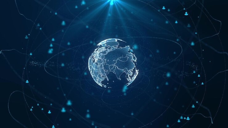 Tecnología de conexión de red global y mundo digital