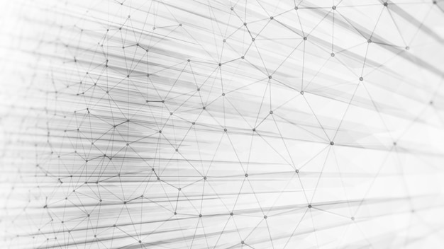 Tecnología de conexión de triángulos modernos de fondo renderizado en 3D