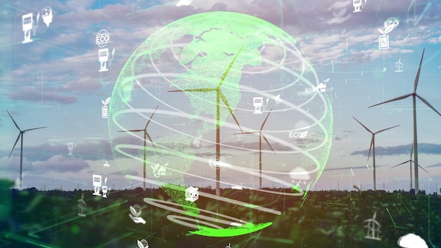 Tecnología de conservación del medio ambiente y enfoque ASG global sostenible