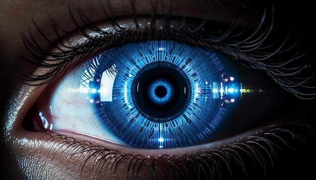 Foto tecnologia criativa de olho holográfico digital