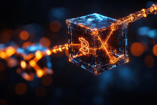 Tecnología de criptomoneda blockchain de Bitcoin Abstracto digital