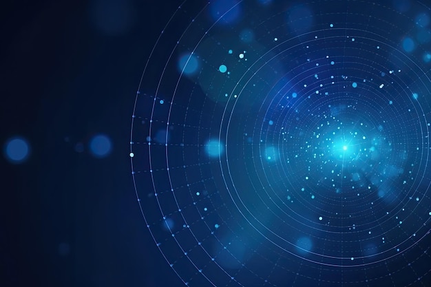 Tecnología Datos digitales sobre fondo azul Concepto de análisis de datos IA generativa