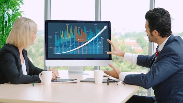 Tecnologia de análise de dados visuais de negócios por software de computador criativo