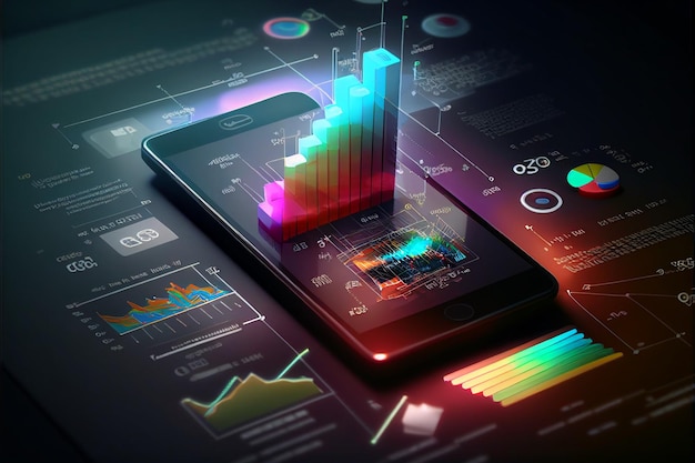 Tecnologia de aplicação com um gráfico de negócios