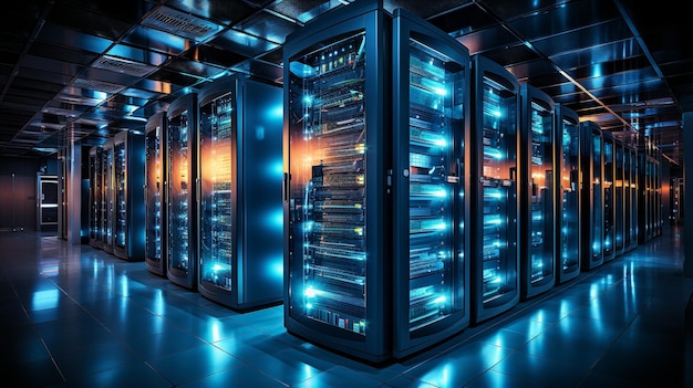 tecnologia de data center HD 8K papel de parede Banco de Imagem Fotográfica