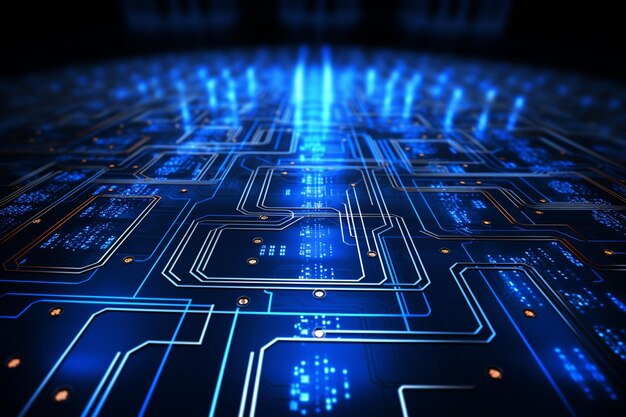 Foto tecnologia de diagramas de circuitos digitais