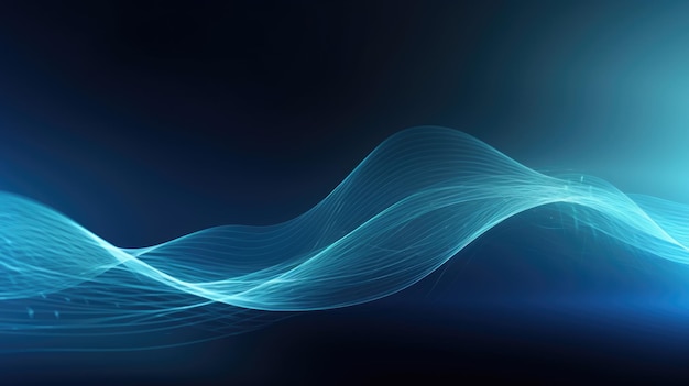 Tecnologia de fundo abstrato de onda azul Generative AI AIG21