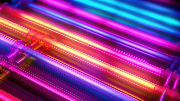Tecnologia de fundo de luzes neon generativa ai