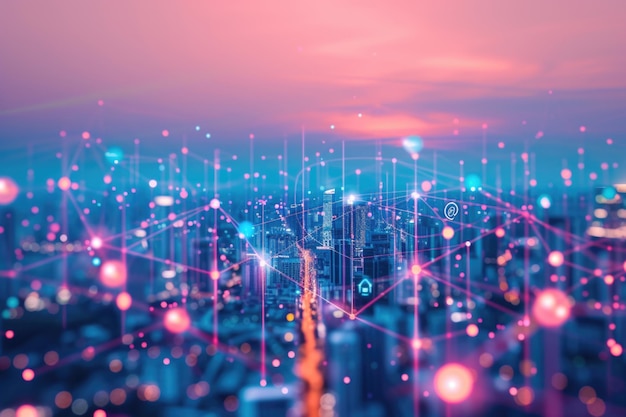 Tecnologia de ligação de redes de cidades inteligentes para comunicação de dados