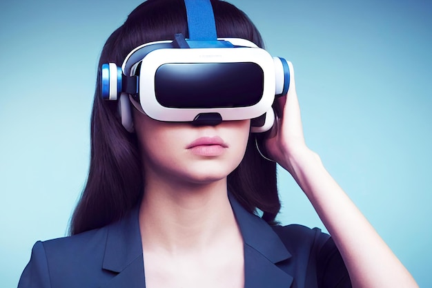 Tecnologia de realidade virtual futurista ciberespaço vr headset