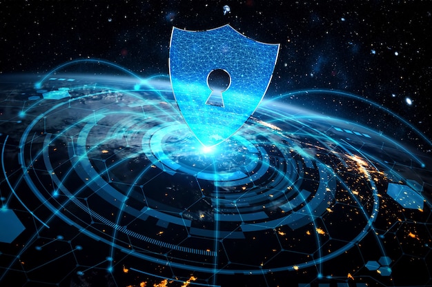 Tecnologia de segurança cibernética e proteção de dados online em percepção inovadora
