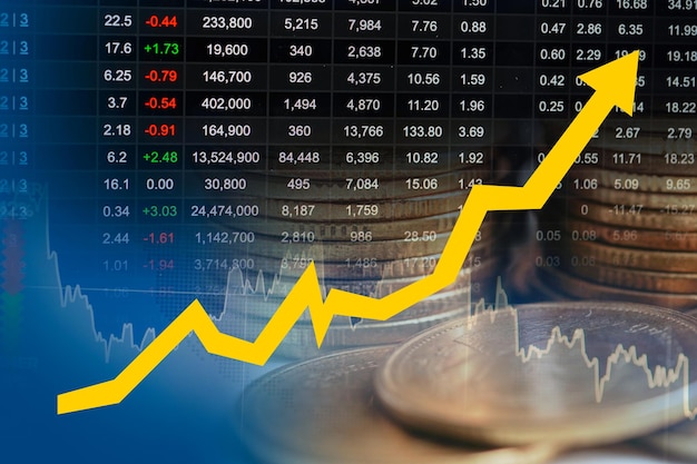 Tecnologia digital do gráfico de tendência de economia de negócios de finanças do mercado de ações