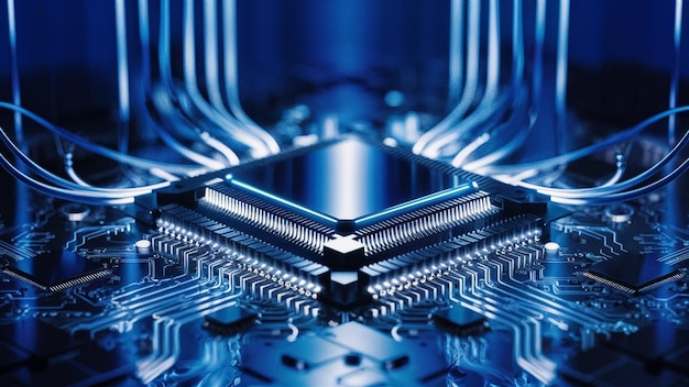 Tecnología digital de la placa base del procesador electrónico XAMicrochip
