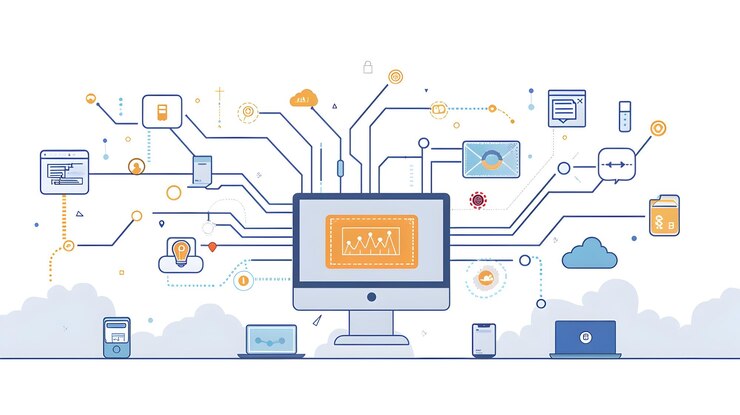 Foto la tecnología digital de vanguardia y la conectividad alimentan la innovación empresarial y global