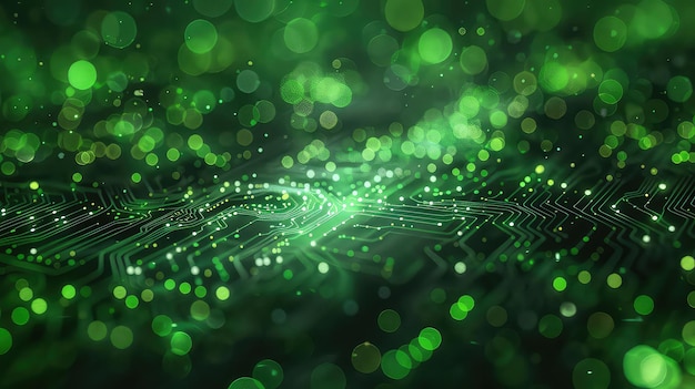 Tecnología digital verde fondo abstracto