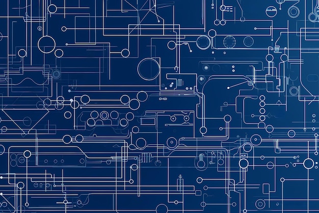 tecnología de diseño de planos dibujo ilustración plan de construcción de computadoras fondo de línea digital