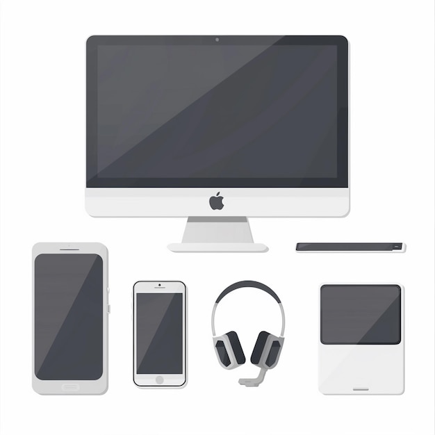tecnología dispositivo gadget ilustración vectorial diseño electrónico equipo digital 3D headph